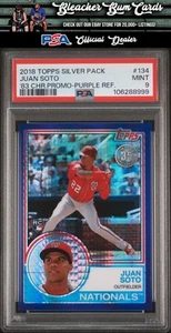 2018 Topps Silver Pack 134 Juan Soto RC Purple Refractor /75 PSA 9 - Picture 1 of 2