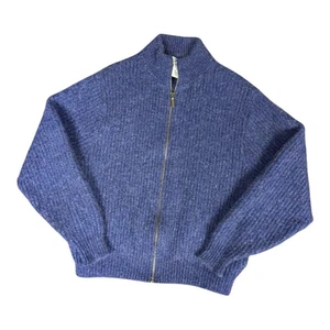 LL Bean Sweater Men’s Medium Wool Alpaca Full Zip Cardigan Vintage Made In USA - Picture 1 of 13
