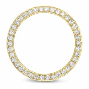 JUEGO DE CUENTAS PAVÉ 36MM 3CT BISEL DIAMANTE NATURAL 14KY PARA RELOJ ROLEX DATEJUST - Imagen 1 de 8