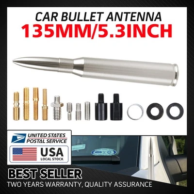 Aluminum 5.3" Bullet Style Gunmetal Silver Antenna For 2008-2014 Dodge Avenger - Imagem 1 de 4
