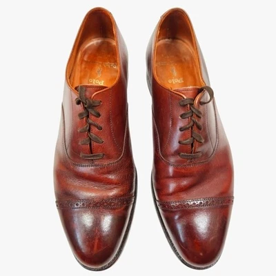 Polo Ralph Lauren мужской Benchmade в Англии крышка носок Оксфорд шнурует вверх туфли 9 D - Изображение 1 из 4