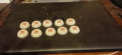 Tapa de botella de refresco pop vintage 76 lote de diez poco sucio sin usar  Foto 1 de 4