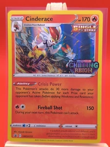 Cinderace SWSH112 Chilling Reign Prerelease Holo Rare Promo Pokemon Karte - Bild 1 von 14