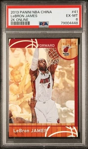 2013 Panini NBA Hoops 2K Online China 41 LeBron James PSA 6 EX-MT Holo Refractor - Imagen 1 de 2