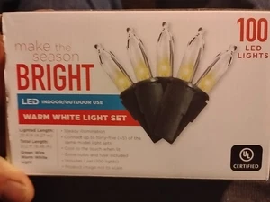 100 LED Wired, Clear White Christmas Lights - Picture 1 of 6
