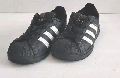 Adidas Superstar Niño Pequeño Talla 6K Negro Blanco Zapatos Clásicos Originales Parte Superior Baja Foto 1 de 4