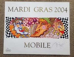 MARDI GRAS 2004 New Orleans Artist Jamie Hayes, Mobile, Alabama signed print - Picture 1 of 1