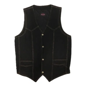 Biker’s Edge Men's Denim Motorcycle Vest with Contrast Stitching and Mesh Lining - Picture 1 of 1