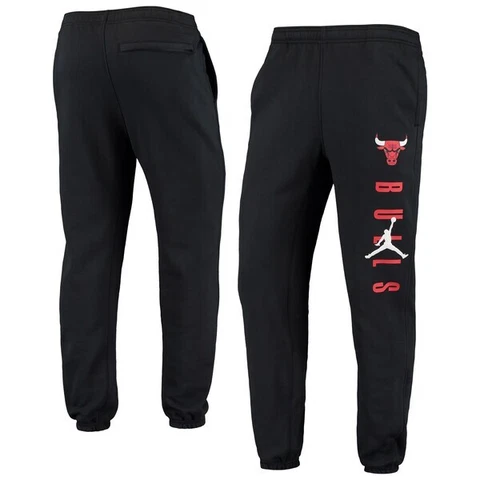 NWT Nike Air Jordan Chicago Bulls Sweatpants Joggers Mens L XL Black Jumpman NEW Cover