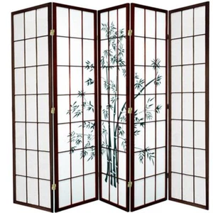 Zen Garden Room Divider Screen Brown 5 Panel - Picture 1 of 2