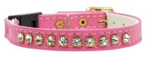 Diamantes de imitación gatito gato separador rosa imitación cuero collar cristal diseñador ¡Bling! - Imagen 1 de 2