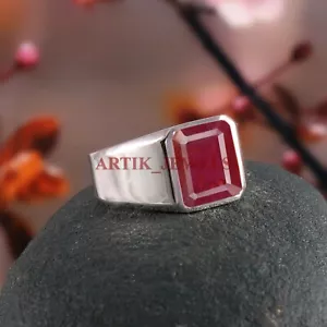 Heizbar Rubin Edelstein Mit 925 Sterlingsilber Ring für Herren #4992 - Bild 1 von 4