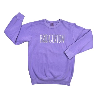 Bridgerton толстовка Топ женщин S фиолетовый вышитый комфорт цвета пуловер - Изображение 1 из 4