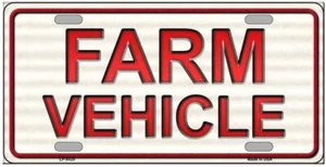 Farm Vehicle Novelty Metal License Plate Tag LP-8525 - Picture 1 of 2