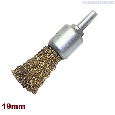 19mm Drill Wire Pencil Brush Metal Heavy Duty Brass Plated Cup Rust Sanding  • 3.45£