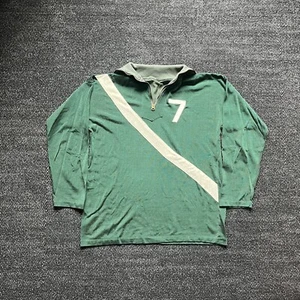 Vintage 50s Champion Running Man Dartmouth Large Green Rugby Collared Jersey - Picture 1 of 11