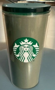 Starbucks 16 Oz Acrylic Tumbler Cup Green and Yellow Ombre w/ Lid DOUBLE LAYER - Picture 1 of 6
