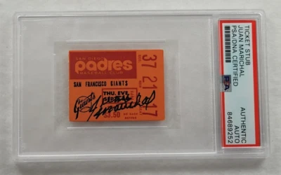 Rare 1971 JUAN MARICHAL Signed Original Ticket-GIANTS vs PADRES-PSA-WIN - Image 1 of 4