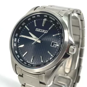 SEIKO 7B75-0AA0 Seiko Selection Date watch Wristwatch titanium Silver/Black - Picture 1 of 10