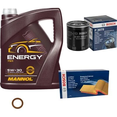 BOSCH Inspection Set 5 L MANNOL Energy 5W-30 Pour Chevrolet Nubira Kombi J200 - Photo 1/4