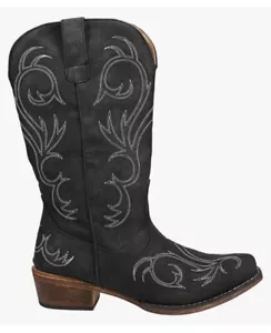Botas informales negras vaqueras Roper Riley punta redonda para mujer talla 11 - Imagen 1 de 5