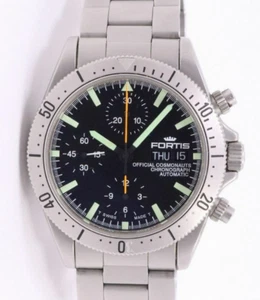 FORTIS Cosmonaut Chronograph 602.22.142 Automatic Black Dial Bracelet Watch - Picture 1 of 3
