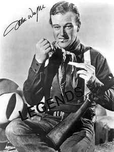 John Wayne   8x10 B & W Reprint AUTOGRAPHED Photo Rolling a Cigarette - Picture 1 of 1