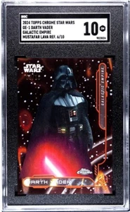 2024 Topps Chrome Star Wars Darth Vader /10 Galactic Empire Lava Refracto SGC 10 - Picture 1 of 4