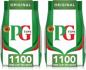 PG Tips Original Black Teabags 2 x 1100 Plant Based Biodegradable 2p (2200 Bags) - Picture 1 of 9