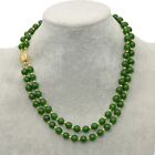 2 Rows 6/8/10Mm Round Multicolor Jade Natural Gemstone Beads Necklace 18-19''