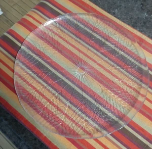 Arcoroc Wheat Pattern Platter 12" Torte Plate Clear Glass Serving  Plate - Picture 1 of 3