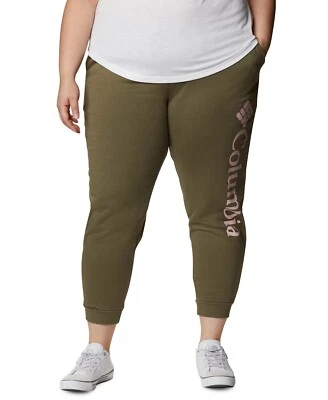 Pantalones de chándal Columbia talla grande ajuste regular con logotipo polar - 1X, verde piedra #8704 Foto 1 de 4