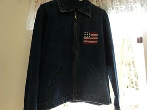 Women`s Plus Size 20 Medium Blue Denim Jacket Long Sleeved With Zipper - Picture 1 of 5