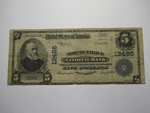 $5 1902 Albuquerque New Mexico NM National Currency Bank Note Bill Ch. #12485 - Picture 1 of 3