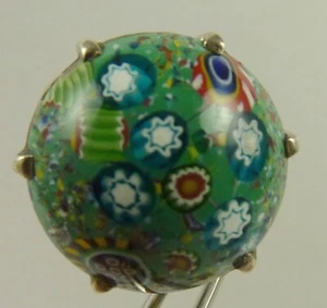 Large Bubble Millifiori Ring Sterling Silver size 9 can be sized - Picture 1 of 5