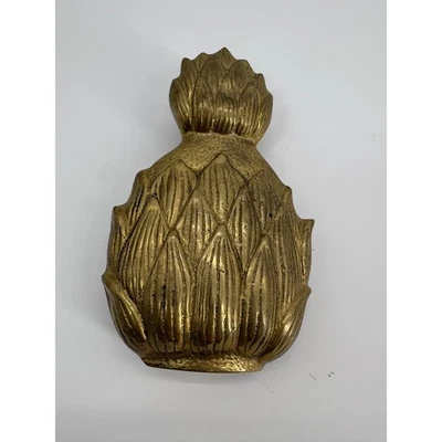 Vintage Brass Pineapple Door Knocker Whimsical Kitchen Decor - Image 1 of 4