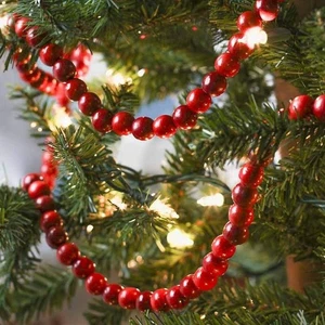 REOVE Weihnachten Holzperlen Girlande hellrot Holz 9 Fuß,  - Bild 1 von 5