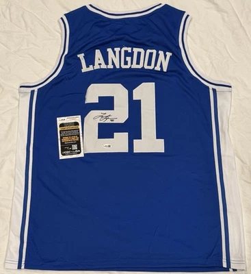 Trajon Langdon Signed Autographed Duke Blue Devils Jersey JSA COA  - Image 1 of 2