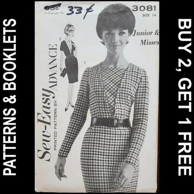 Vintage Advance Dress w or w/o Dickey Pattern #3081 Size 14 UNCUT - Image 1 of 4