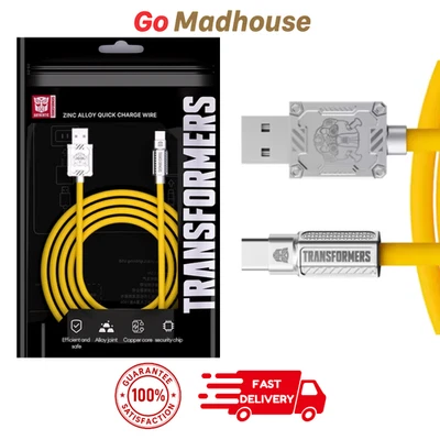 Transformers Bumblebee USB A to Type C Charging Cable 1.5m Durable Fast Charge - Image 1 of 4