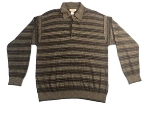 ERMENEGILDO ZEGNA Hecho en ITALIA 70% LANA Talla GRAN SUÉTER CUELLO BOTÓN - Imagen 1 de 8