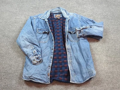 Levi Strauss Jacket Men Large Blue Trucker Fleece Lined Chore Coat Shacket Denim - Image 1 of 4