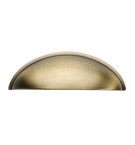Alzassbg 10 Pack Brushed Antique Brass Cabinet Cup Pulls, 3 Inch(76mm) - Picture 1 of 7