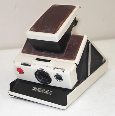 ¡¡Funciona!! CÁMARA TERRESTRE PELÍCULA INSTANTÁNEA POLAROID #SX-70 Modelo 2 blanca de colección Foto 1 de 4