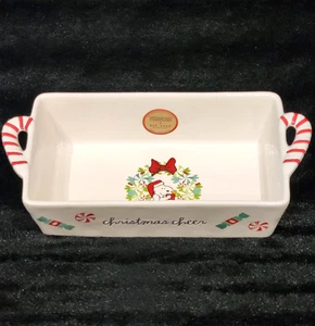 Peanuts X Rae Dunn Snoopy Loaf Pan '25 CHRISTMAS CHEER 11x4" Candy Cane Handles - Picture 1 of 15