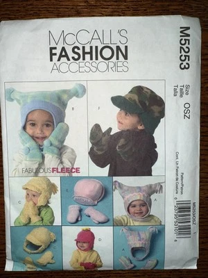 2006 McCall's Accessories Pattern M5253 Infants Toddler's Hats Mittens All Sizes - Image 1 of 2
