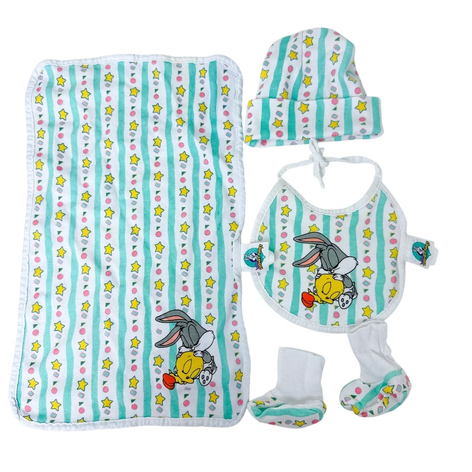De colección Bebé Looney Tunes Piolín Bichos Conejito Manta Babero Sombrero Botas - NB Recién Nacido Foto 1 de 4
