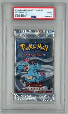 2000 Neo Genesis 1st Edition Feraligatr Sealed Pack PSA 9 (Pop 29) Pokémon - Image 1 of 2