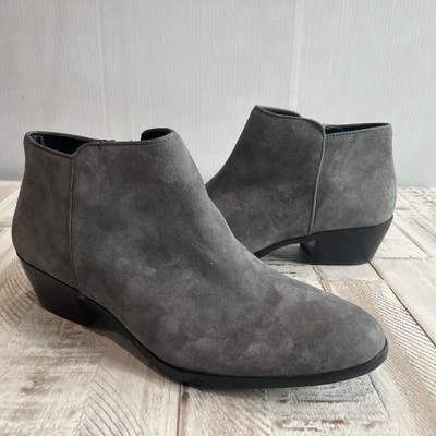 Sam Edelman Petty Gamuza Cuero Botines Mujer 9.5 Ancho Masilla Gris Foto 1 de 4