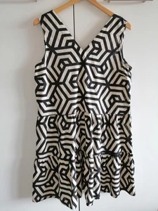 Jugendliches Leinenkleid *  beige-schwarz gemustert *  Gr. 40  * TOP Zustand * - Bild 1 von 17